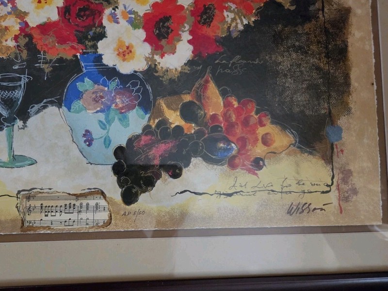 Alexander & Wissotzky, "Red Flowers With Grapes" Limited 5/50 Serigraph Framed gallery