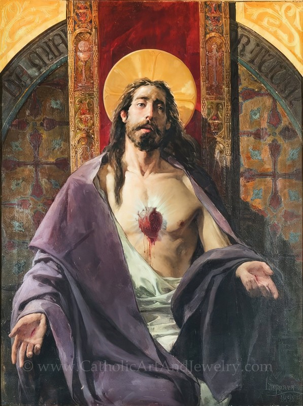 Jesus Sacred Heart – by Francisco Laporta Valor – Catholic Art – Archival Qualit