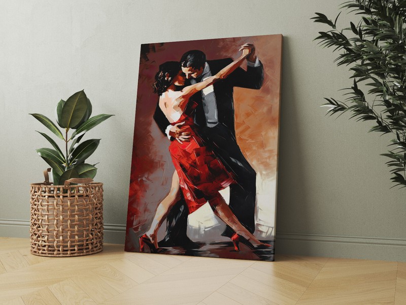 Couple Dancing Tango Painting Style Modern Canvas Print Wall Art Home Decor gallery