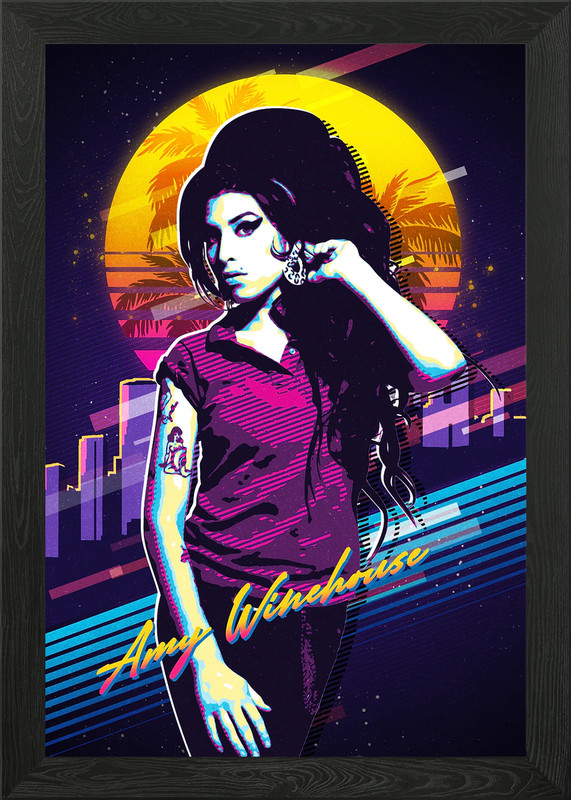 Amy Winehouse Retro Art Framed Wall Art Poster Canvas Print Picture