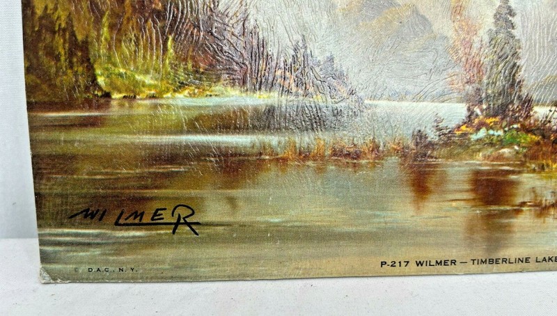 Wilmer Timberline Lake Lithograph P-217 DAC NY Mountain Lake Landscape Rustic gallery