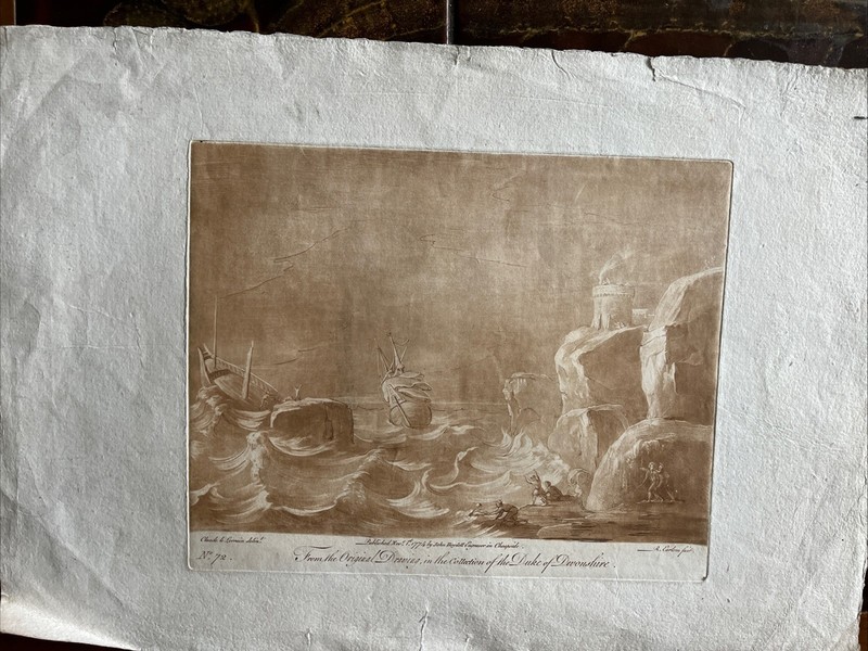 1774 Richard Earlom engraving No. 71 of Claude le Lorrain pub J. Boydell