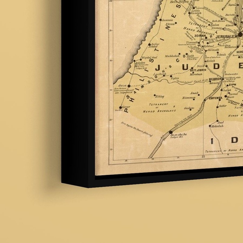 Vintage Maps - Journeys of Jesus - Art Print on Paper or Canvas gallery