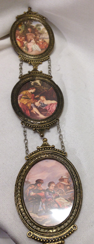 Vintage Italian Florentine Baroque Hanging Ornate Metal Picture Frames Italy 19″