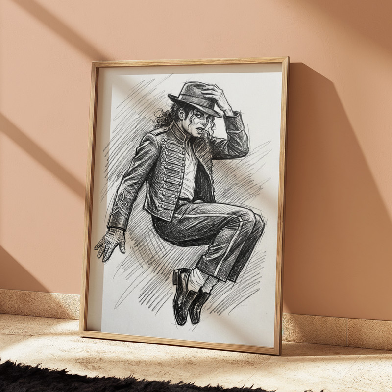 MICHAEL JACKSON DRAWING PRINT PORTRAIT SKETCH 8" x 10" HOME DECOR WALL ART gallery
