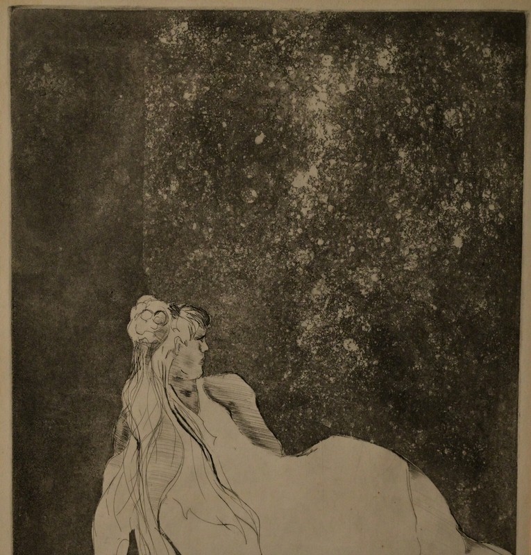 VAL GERISCHER Original Vintage Signed Ondine Female Figurative Portrait Etching gallery