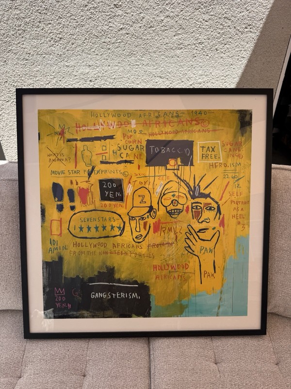 Jean-Michel Basquiat “Hollywood Africans” Fine Art Lithograph Print Framed