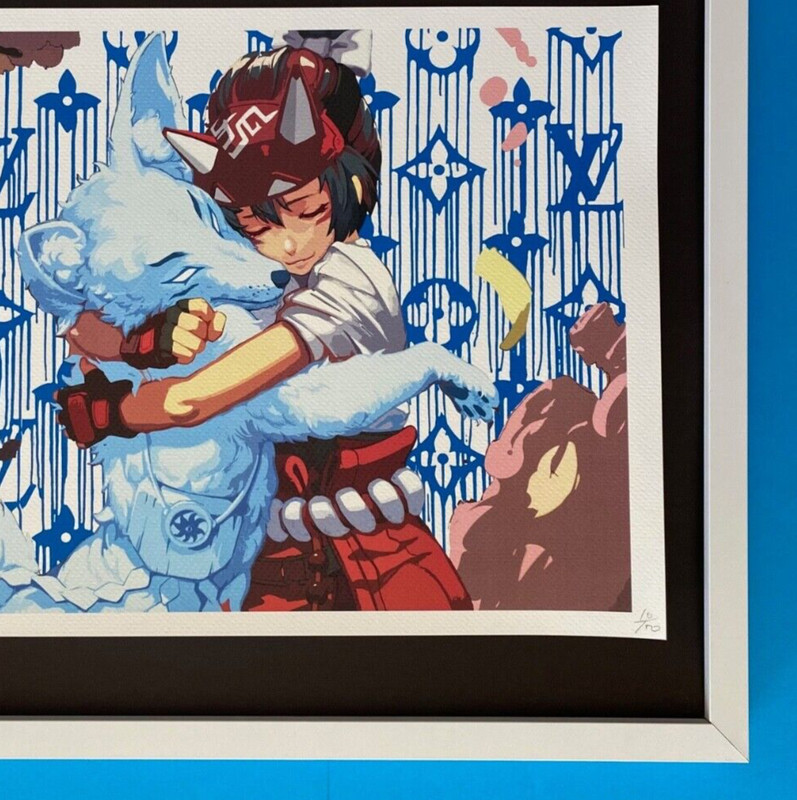 DEATH NYC Hand Signed Print Framed 16x20in COA ANIME JAPAN MURAKAMI & gallery