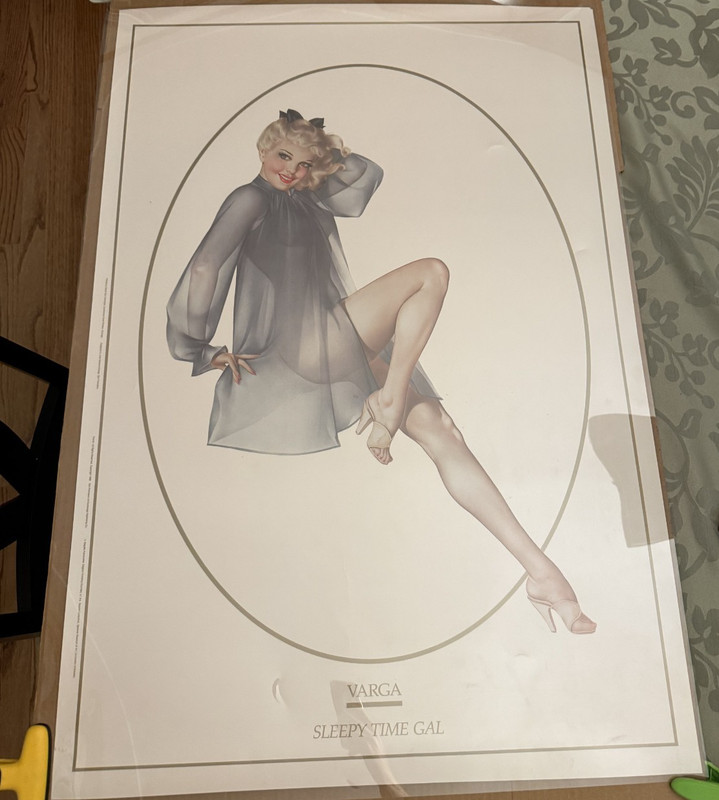 ALBERTO VARGAS “Sleepy Time Gal” 38X26 Art Print 1986 RARE