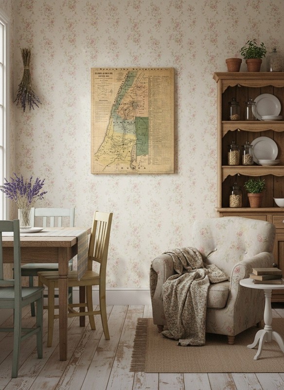 Vintage Maps - Journeys of Jesus - Art Print on Paper or Canvas gallery