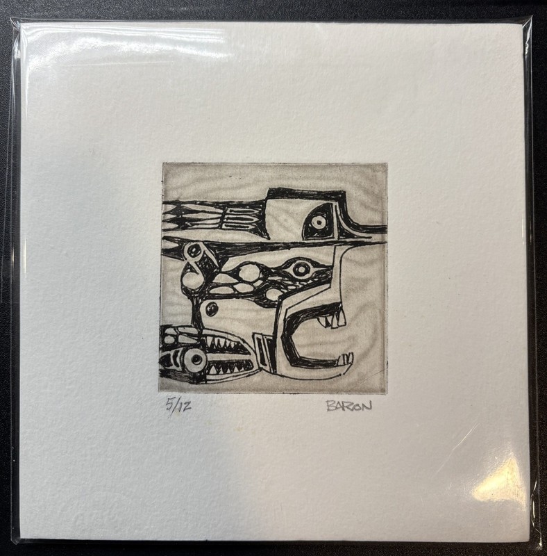 Bill Baron TAOS Signed 5/12 COA Copper Plate Dry Point Engraving “Carpe Dentum” gallery