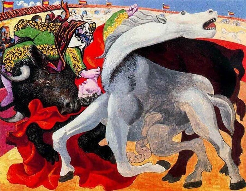 1933 Bullfight, Death of the Toreador, by Picasso 11"X14" GLOSSY POSTER PRINT gallery
