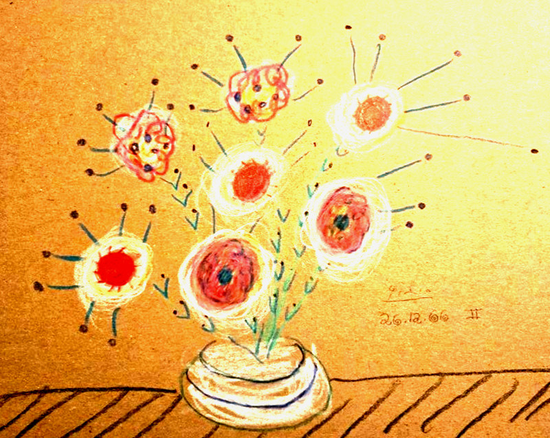 1966 PICASSO PABLO "Le vase de fleurs II " Original Drawing over Cardboard COA gallery