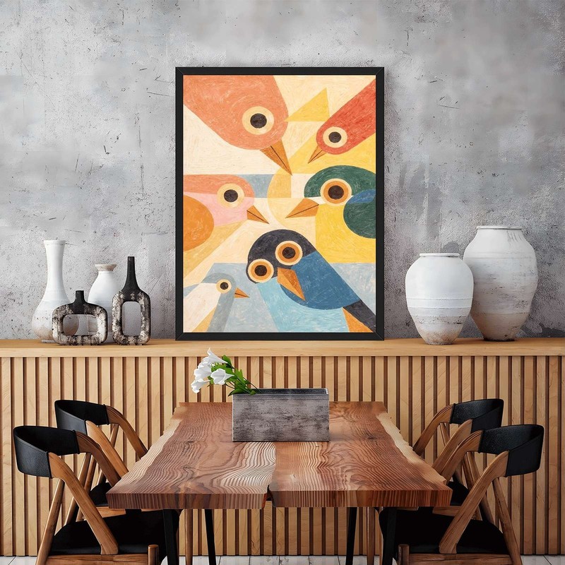 Colorful Bird Flock Wall Art Canvas Oil Paintings Reproduction gallery