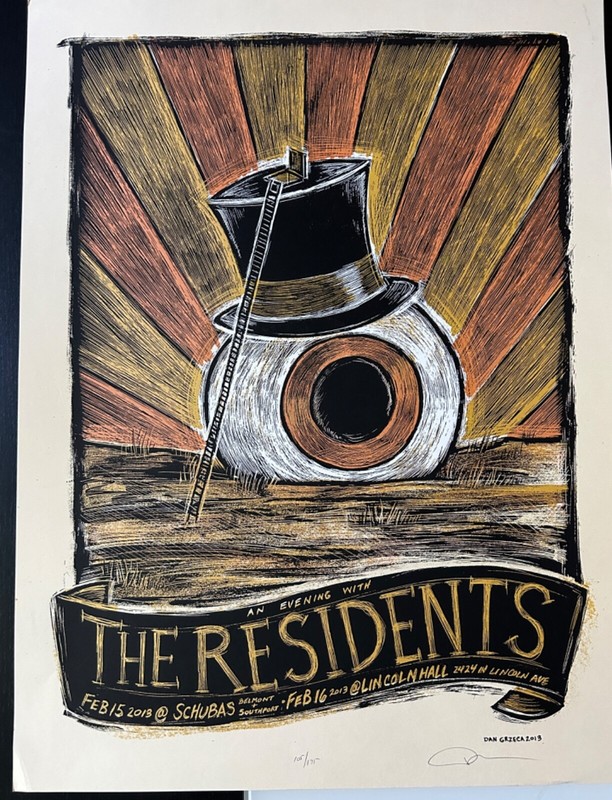 The Residents Chicago, 2013 Poster, Signed and Numbered Dan Grzeca