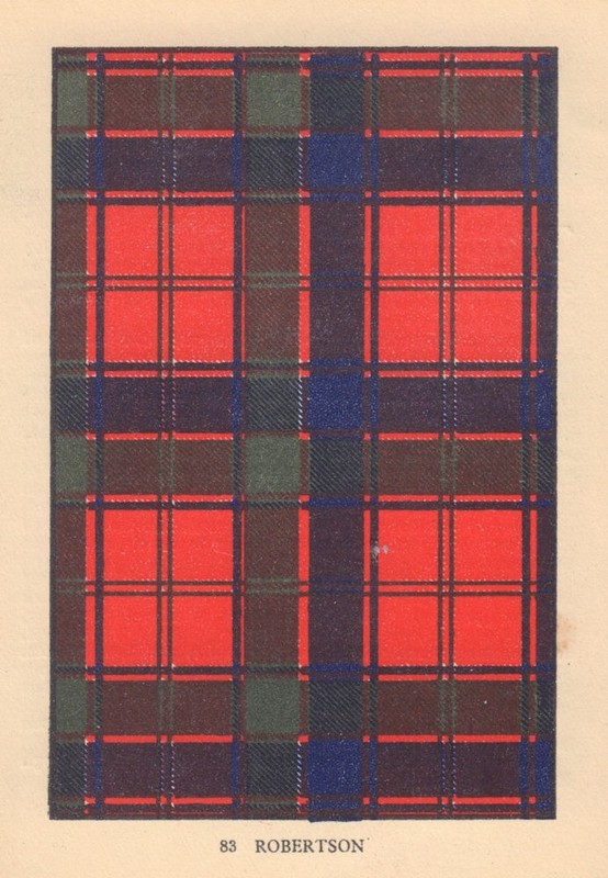 Robertson [or Clann Donnachaidh]. Scottish Clan Tartan. SMALL 8×11.5cm 1937