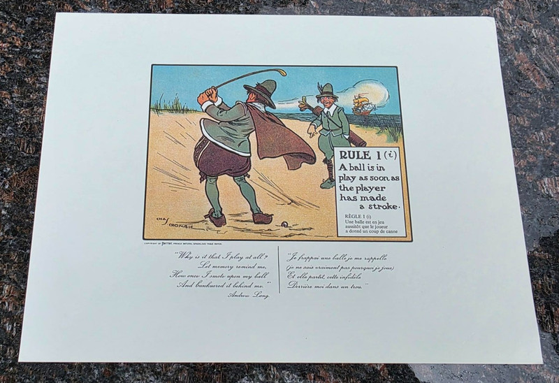 The Rules of Golf Print I (i) Charles Crombie Perrier circa 1960 Beach Golfing