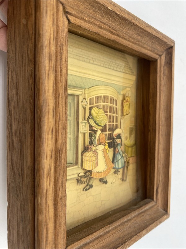 Adorable IVY Hand Cut Paper Framed 3D Shadow Box Art-Holly Hobbie Style Shopping gallery