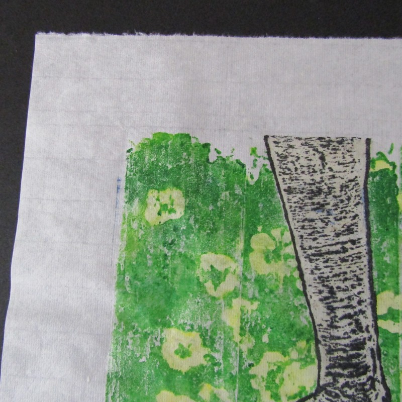 Barefoot Garden feet Japanese moku hanga woodcut woodblock print washi signed gallery