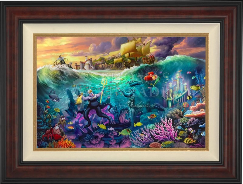 Thomas Kinkade Studios Disney Ursula 18 x 27 Limited Edition E/P Choice of Frame
