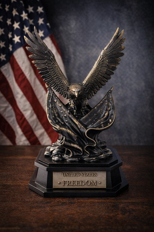 American Eagle Statue, United States Freedom Sculpture, Patriotic Desk Decor, Ha