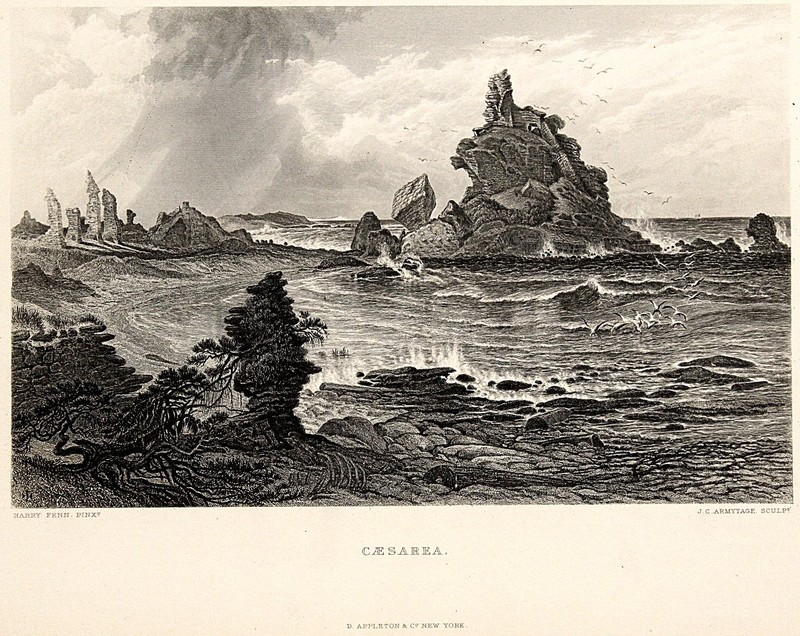 Harry Fenn Caesarea Steel Engraving 1883 Palestine Landscape Print Palestine gallery