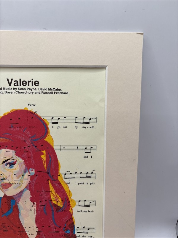 Amy Winehouse “Valerie” Sheet Music Matted Print gallery