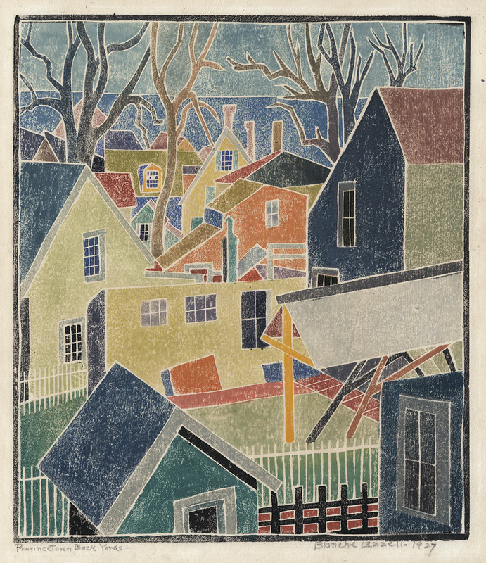 Blanche Lazzell – Provincetown Back Yards 1927 Signed – 17″ x 22″ Fine Art Print