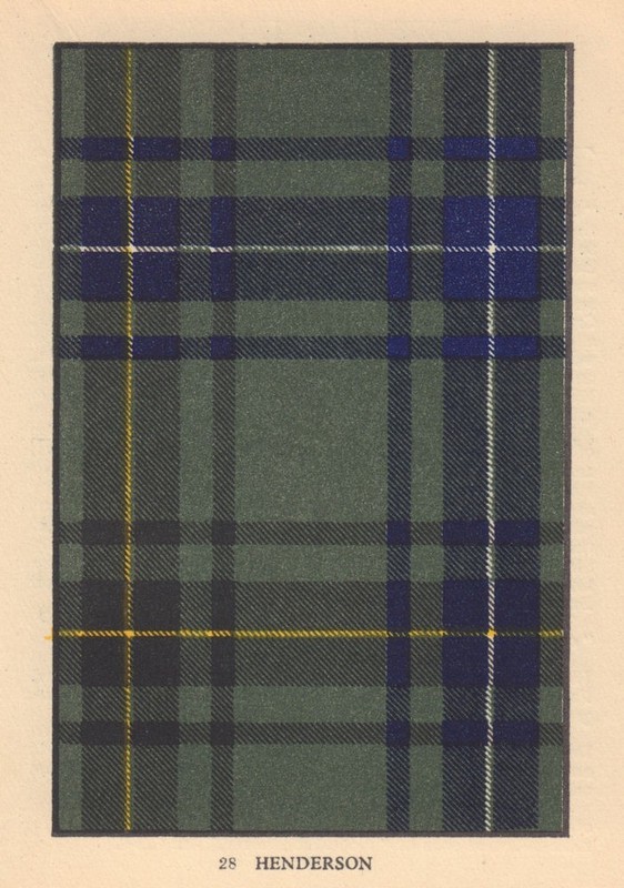 Henderson [MacKendricks]. Scottish Clan Tartan. SMALL 8×11.5cm 1937 old print