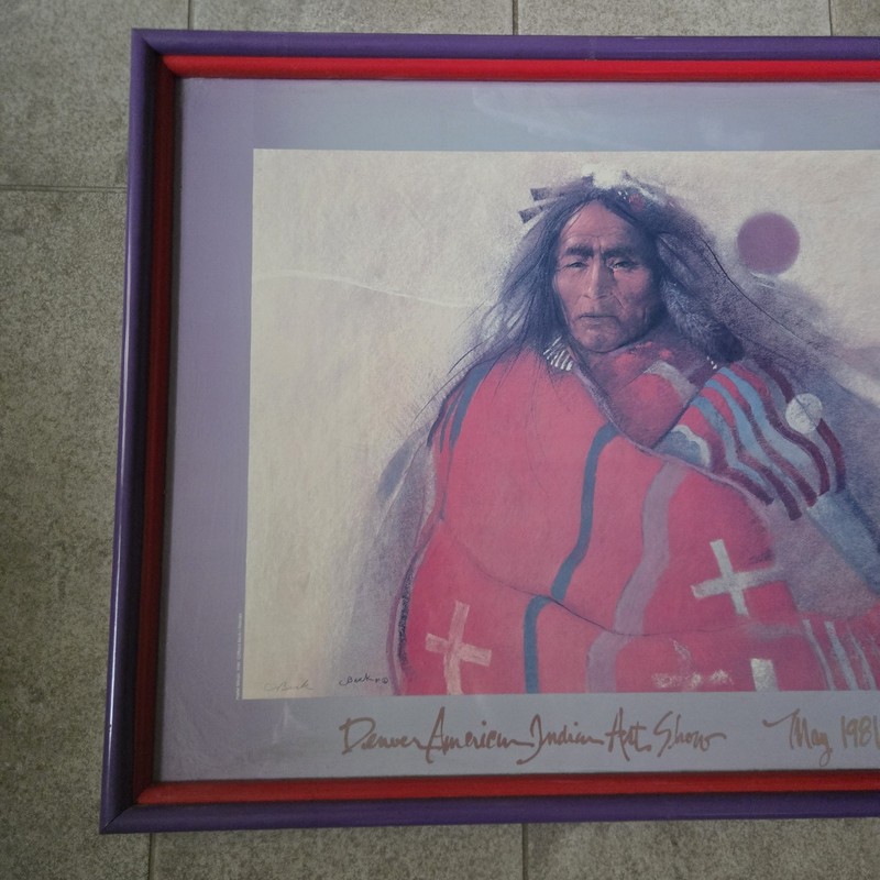 Clifford Beck SIGNED Framed PRINT 1981 Native American NAVAJO Southwestern 26x32 gallery