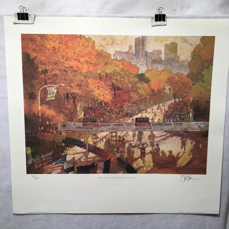 Bart Forbes NYC New York City Marathon 1992 S/N Lithograph Print 25 x 28″