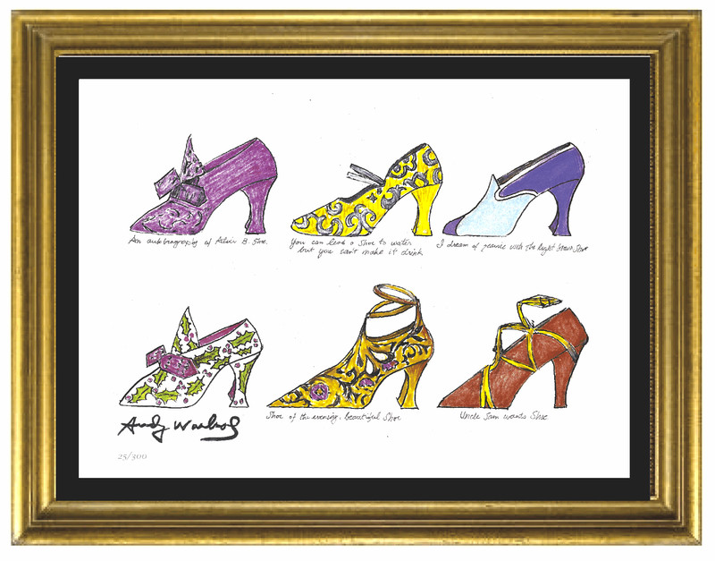 Andy Warhol “Six Shoes” Signed & Hand-Numbered Ltd Ed Print (unframed)