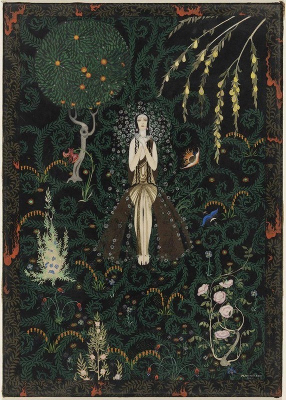 Flowers and Flames Kay Nielsen 1921 VINTAGE art poster print gallery