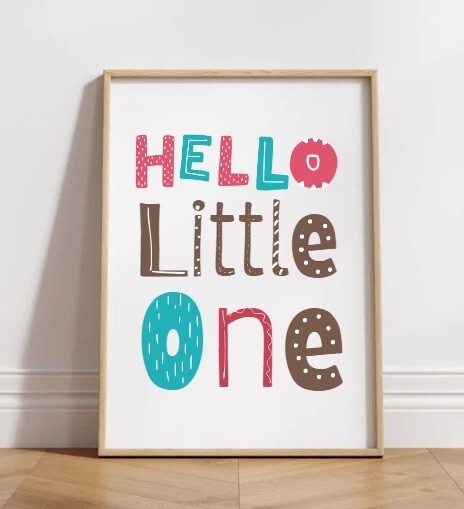 Colourful modern unisex quote nursery A4 prints, kids room wall art, nursery