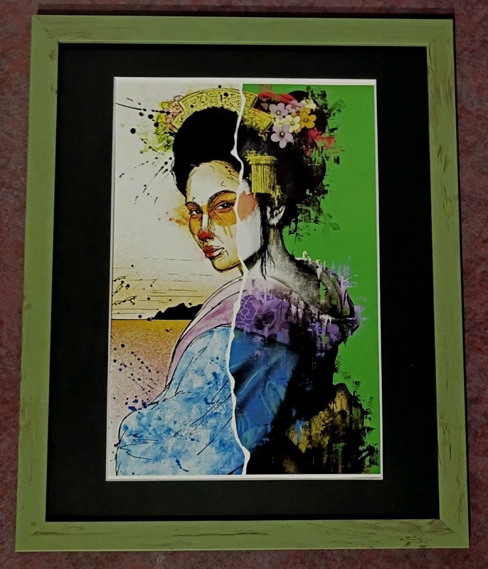 Fin DAC 11×14″ framed art Homeage book Ralph Steadman postcard +3 stickers