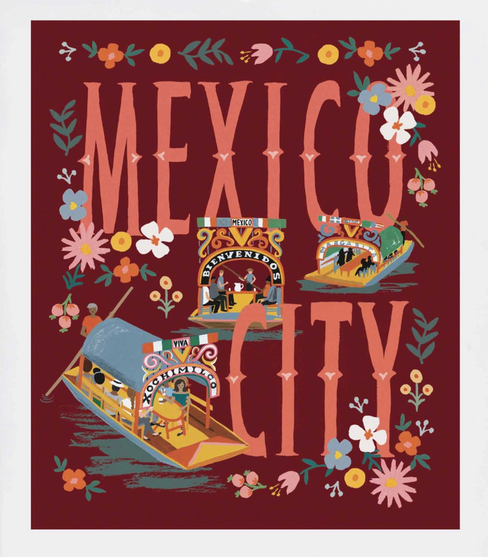 RIFLE PAPER CO. Art Print - Greetings From Around World | MEXICO CITY- 12" x 11" gallery