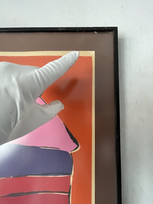 FANTASTIC VINTAGE MID CENTURY MODERN ABSTRACT LITHOGRAPH OLD CUBISM CUBIST 1968 gallery