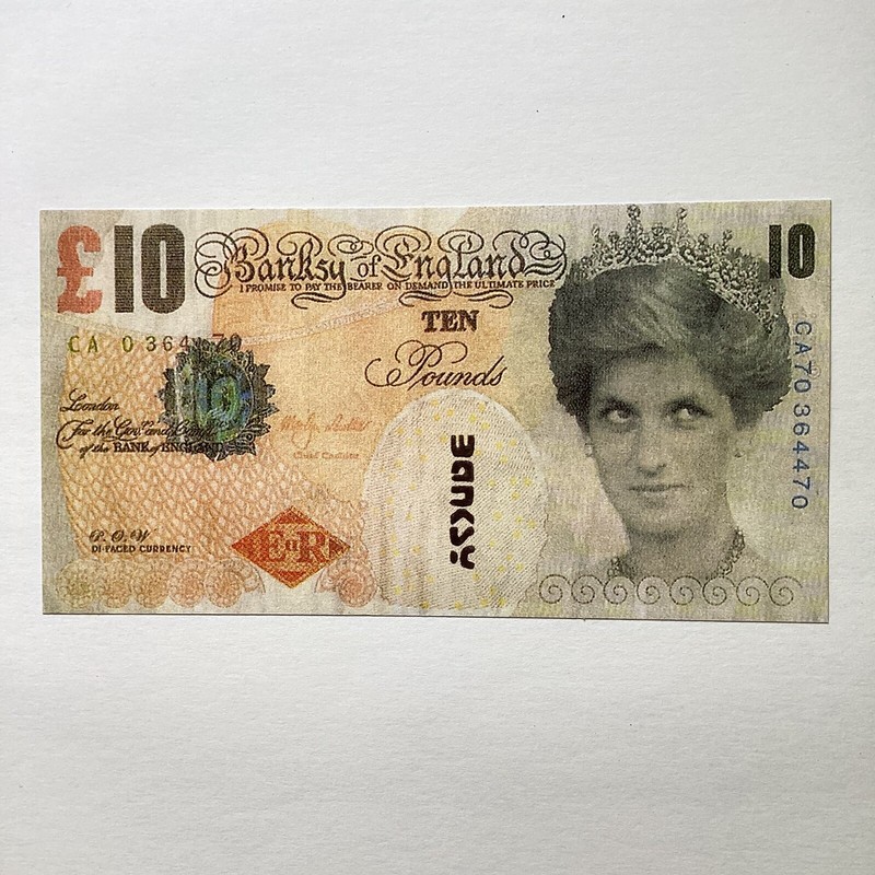 BANKSY Banknote Princess Di-Faced De Faced Tenner £10 Note Signed + Dismaland gallery