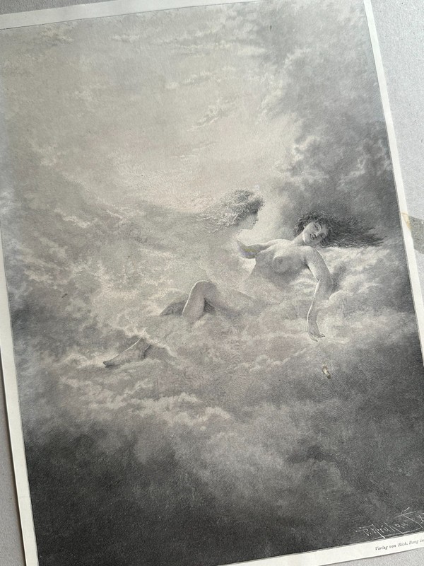 Giuseppe De Sanctis “De kuss” Original engraving 1872 gallery