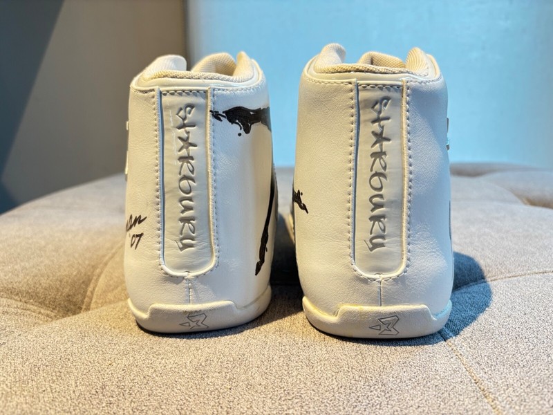 ONE-OF-A-KIND Leroy Neiman hand painted & signed sneakers gallery