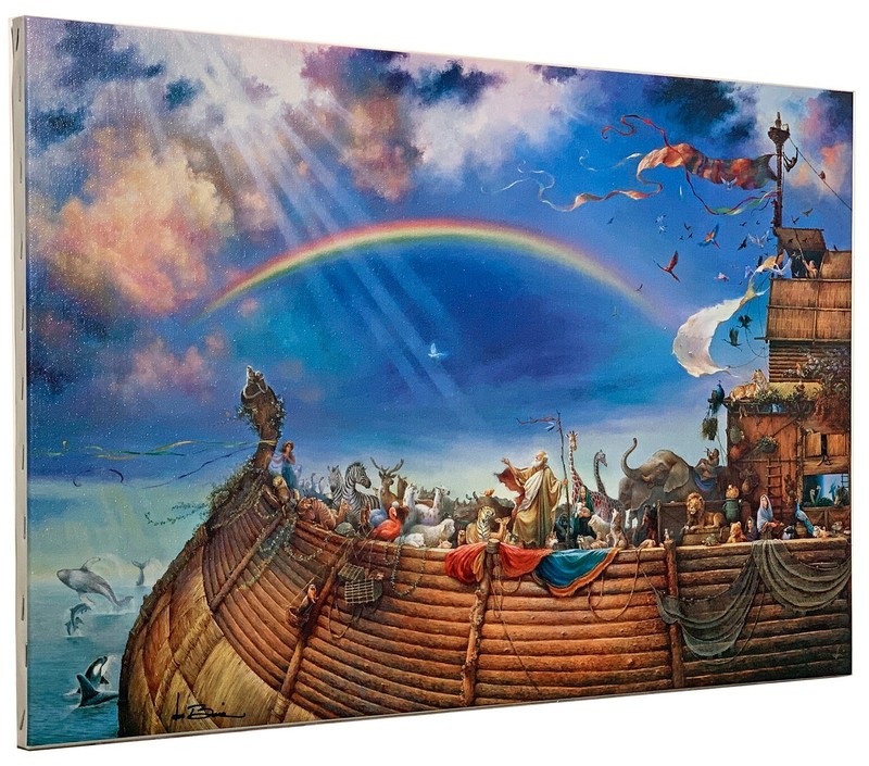 Tom duBois The Promise Hand Signed Canvas Stretched & Frame Ready Noah’s Ark Art