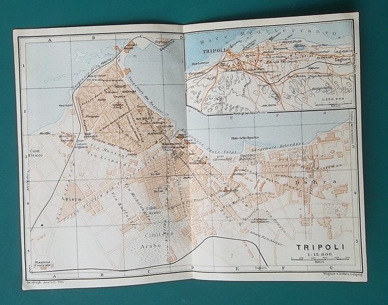 LIBYA Tripoli City Plan Last Map before WWII - 1934 BAEDEKER 6x8" 15x20cm gallery