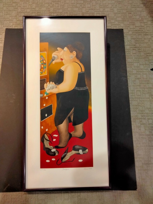 Beryl Cook «JACKPOT» 1988 Limited Edition S/N Silkscreen Print nicely framed