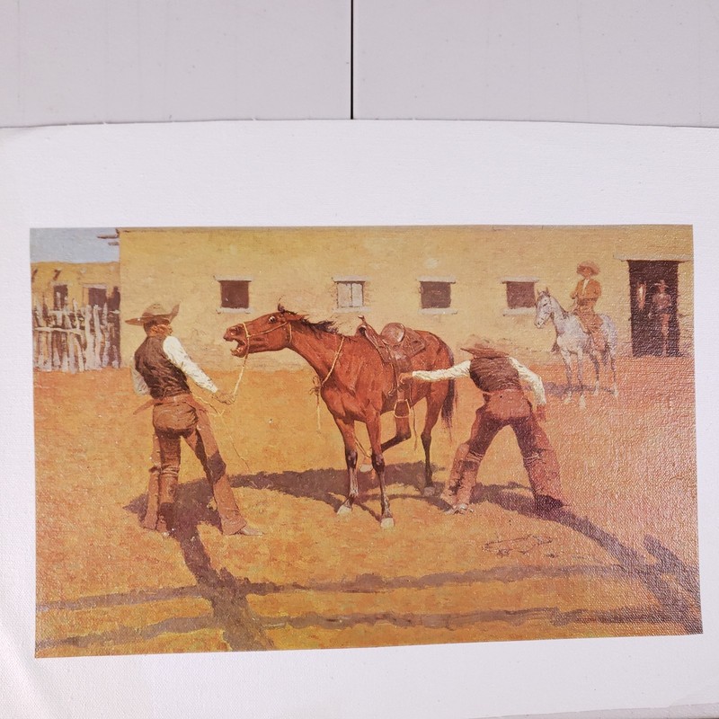 Frederic Remington The Corrals Art Print Western Cowboy Horse 11.5×16 Rustic