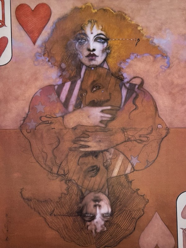 Ramon Santiago, 1943-2001 “QUEEN of HEARTS” 1990 Hand-Signed, 24x32” Exc Cond. gallery