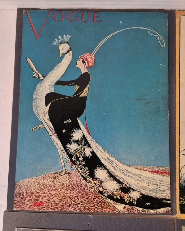 (4) Vogue Magazine Cover Print on Cardboard Reproduction 6 3/4" x 8 1/2" gallery