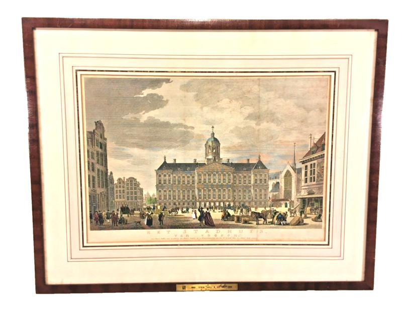 Ant Engraving Het Staduis Van Vooren (Stein Hall) Brass Plaque Framed & Matted