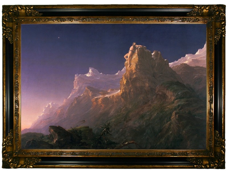 Cole Prometheus Bound 1847 Wood Framed Canvas Print Repro 19×28