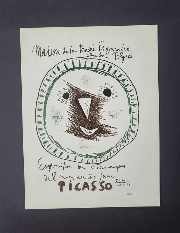 Pablo Picasso,Exposition De Ceramiques 1958 Vintage Poster 1964 Platesigned