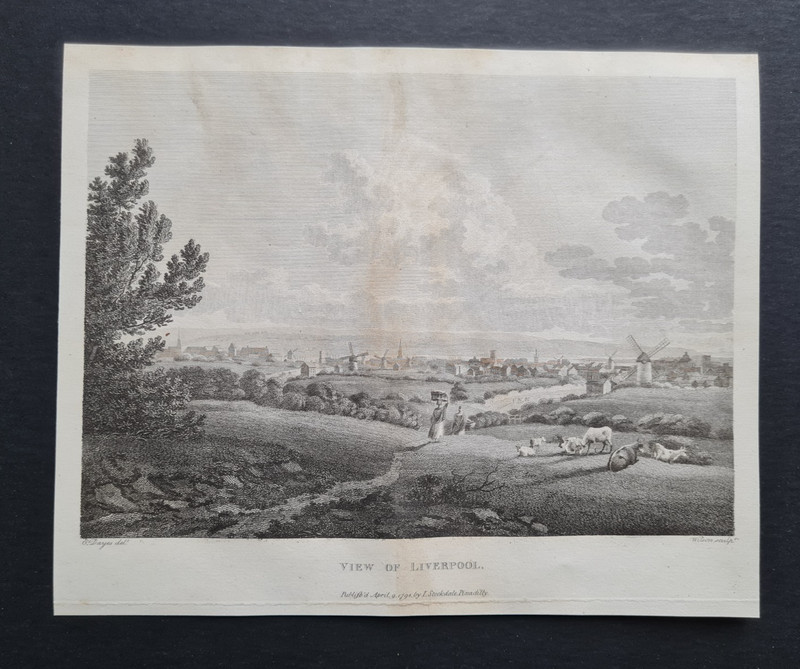 Antique 1795 print – View of Liverpool – Merseyside – Edward Dayes